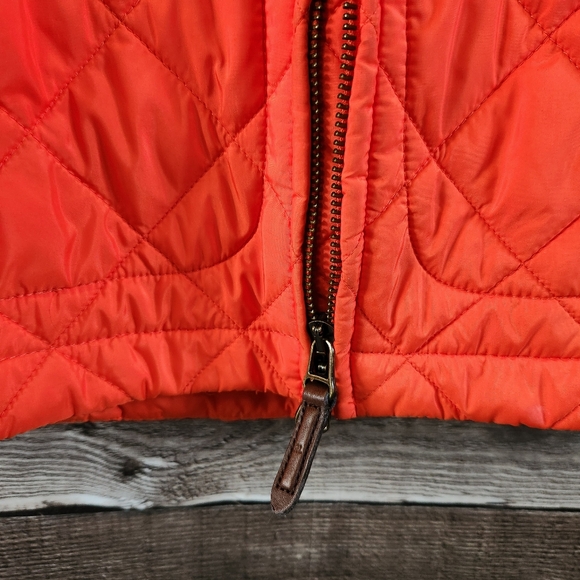 Ralph Lauren Sport Orange Quilted Suede Zip Front Vest Women's Medium - Picture 9 of 14